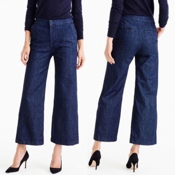 J. Crew Denim - J. Crew Rayner Wide Leg Culotte Jeans Dark Wash